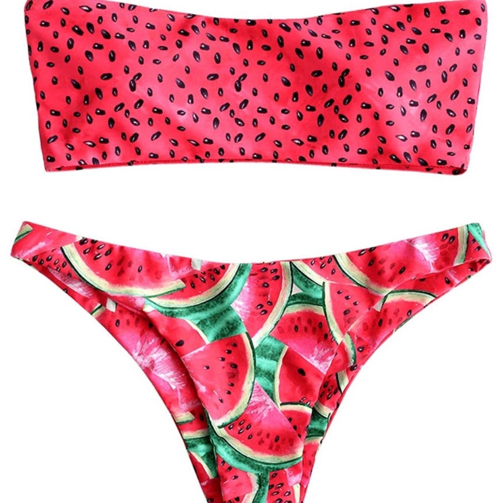 Zaful strapless printed bikini